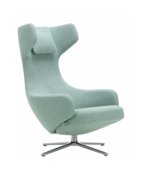 Vitra  Grand Repos Lounge Stoel + Ottoman, Cosy reed green