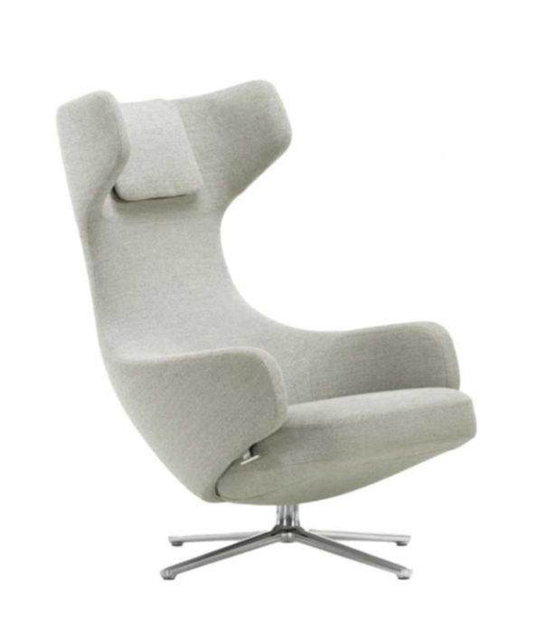 Vitra  Vitra Grand Repos lounge stoel m. ottoman, Dumet beige melange