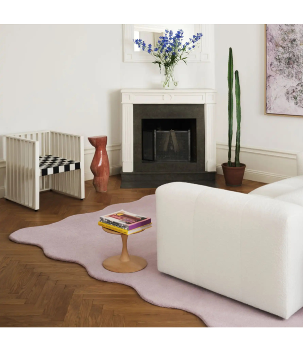 Layered  Scallop Rug Pink Lavender
