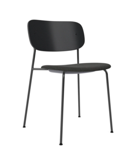 Audo Co Dining Stoel, zitting gestoffeerd, zwart onderstel