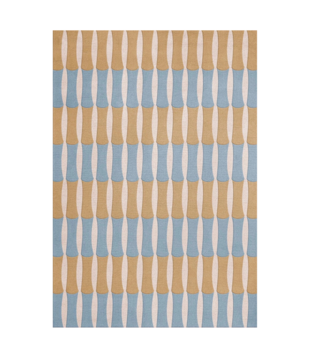Layered Bamboo Forest Rug Blue