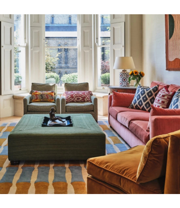 Layered  Layered Bamboo Forest Blue Rug