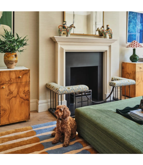 Layered  Layered Bamboo Forest Blue Rug