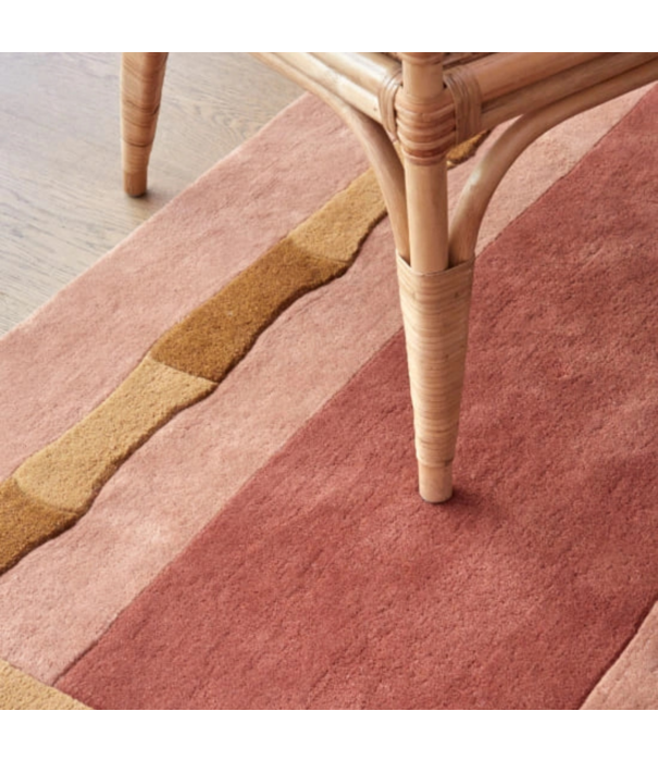 Layered  Layered Alice Crawley Bamboo Stripe Wool Rug Terracotta