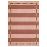 Layered Alice Crawley Bamboo Stripe Wool Rug Terracotta