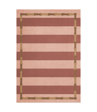Layered Bamboo Stripe Rug Terracotta