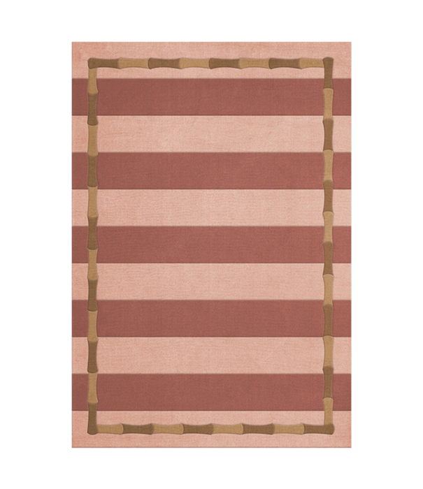 Layered  Layered Alice crawley Bamboo Stripe Wol Vloerkleed Terracotta