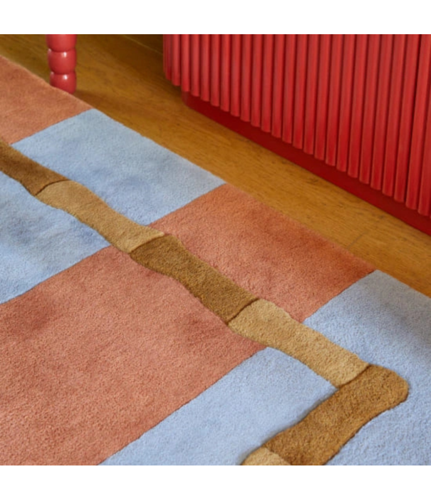 Layered  Layered Bamboo Stripe Blue Rust Vloerkleed