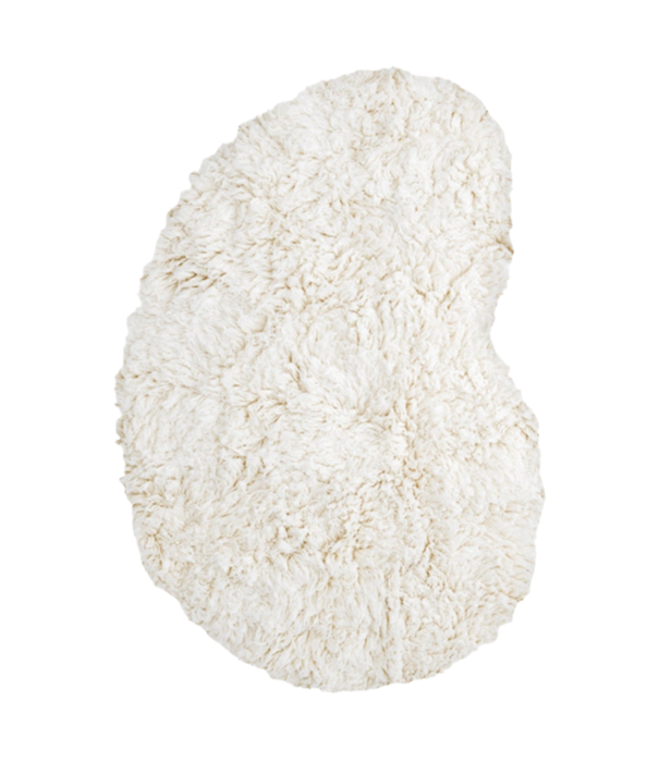 Layered  Shaggy Residue Rug - Bone White