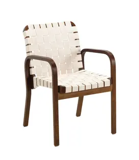 Artek Armchair 45 walnut birch, with natural/white webbing
