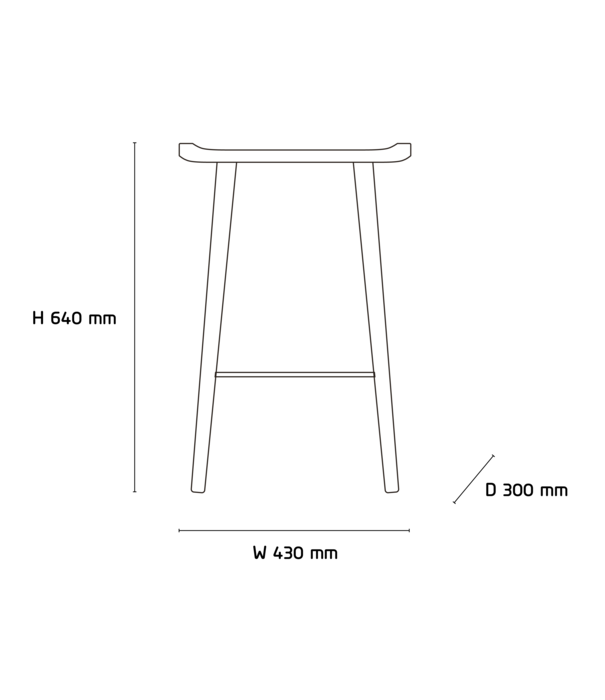 Ekta Living Ekta Living Scala Counter Barkruk eiken H64