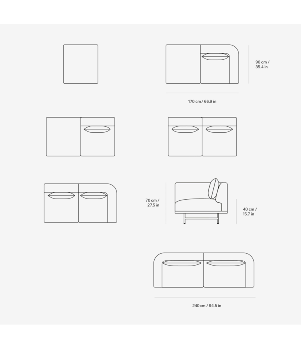 Vipp  Vipp - 632 Chimney 3 seater sofa Brook Grey Melange