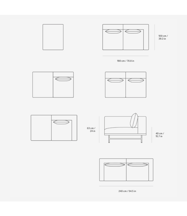Vipp  Vipp 610 Loft 3-seater Sofa Bark off white - light grey