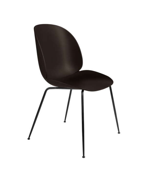Gubi  Beetle Eetkamerstoel, zwart conic voet