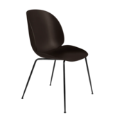 Beetle Eetkamerstoel mocha brown, zwart conic voet