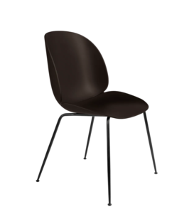 Gubi Beetle Eetkamerstoel Mocha Brown, zwart conic voet