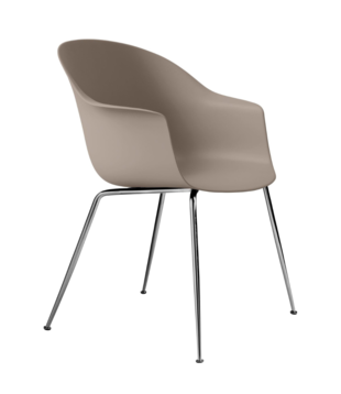 Bat Eetkamerstoel plastic, chrome conic poten