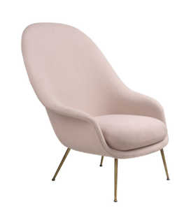 Bat Lounge Chair upholstered, high back, conic base