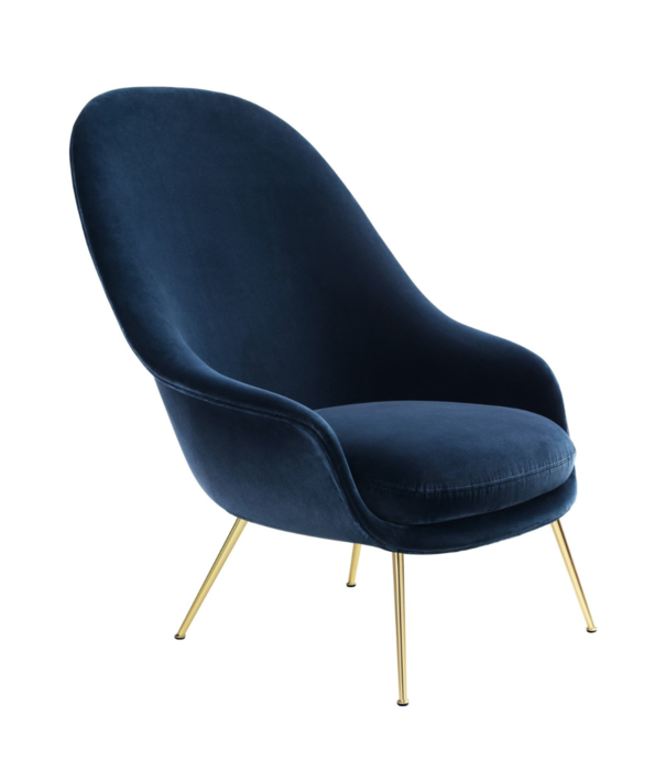 Gubi  Bat lounge stoel high back - conic voet