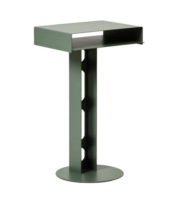 Pedestal Pedestal Sidekick table, powder coated steel