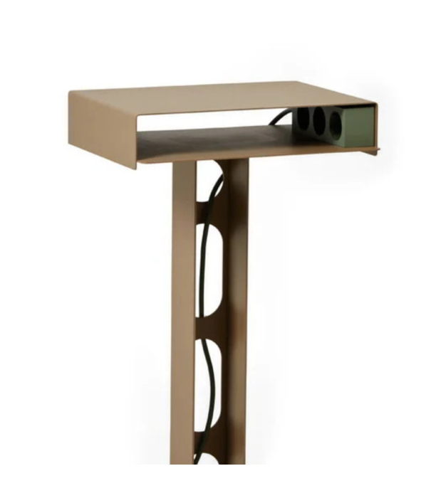 Pedestal Pedestal Sidekick table, powder coated steel