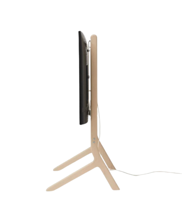 Pedestal Hopper TV Stand oak