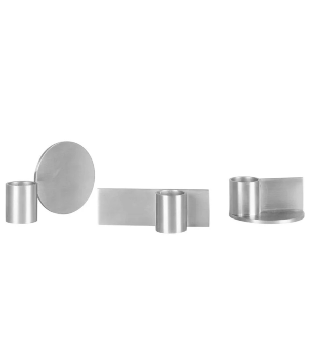 Frama  Frama Fundament kandelaar set van drie / brushed stainless steel