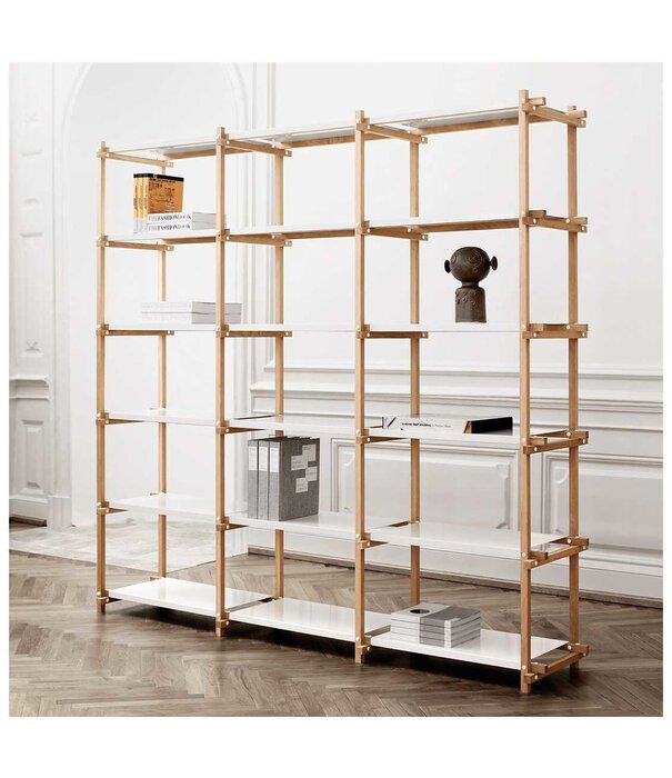 Hay  Woody Shelving Low soaped oak, almond white