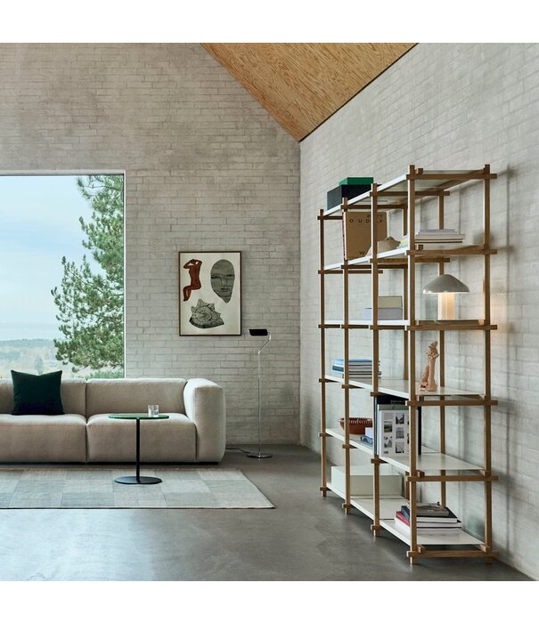 Hay  Woody Shelving Low soaped oak, almond white