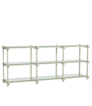 Woody Kast Low smokey grey beuken, helder glas