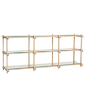 Woody Shelving Low soaped oak, clear glass