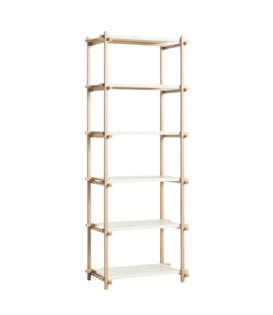 Woody Column Boekenkast High gezeept eiken, almond white