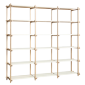 Woody Shelving High soaped oak frame, almond white
