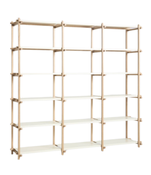 Hay Woody Shelving High soaped oak frame, almond white