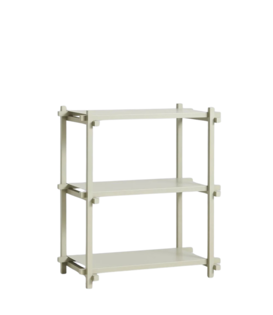 Hay Woody Column Shelving Low smokey grey beech