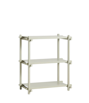 Hay Woody Column Shelving Low smokey grey beech