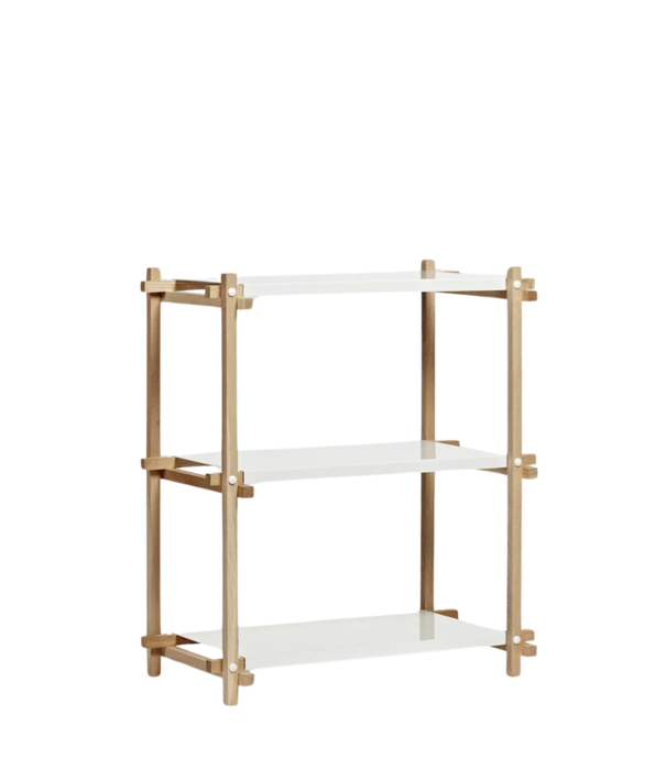 Hay   Woody Shelving soaped oak 2.0 column low almond white