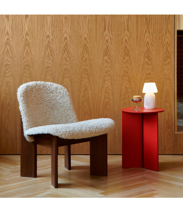 Hay  Hay - Slit side table wood round high