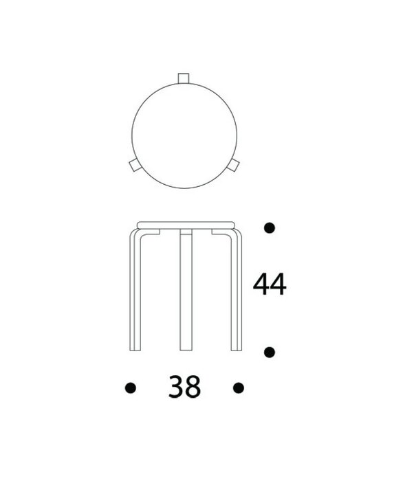 Artek   Stool 60 birch, fabric Volo seat