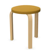 Stool 60 birch, fabric Volo seat