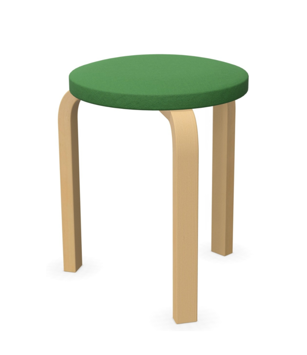 Artek   Stool 60 birch, fabric Volo seat