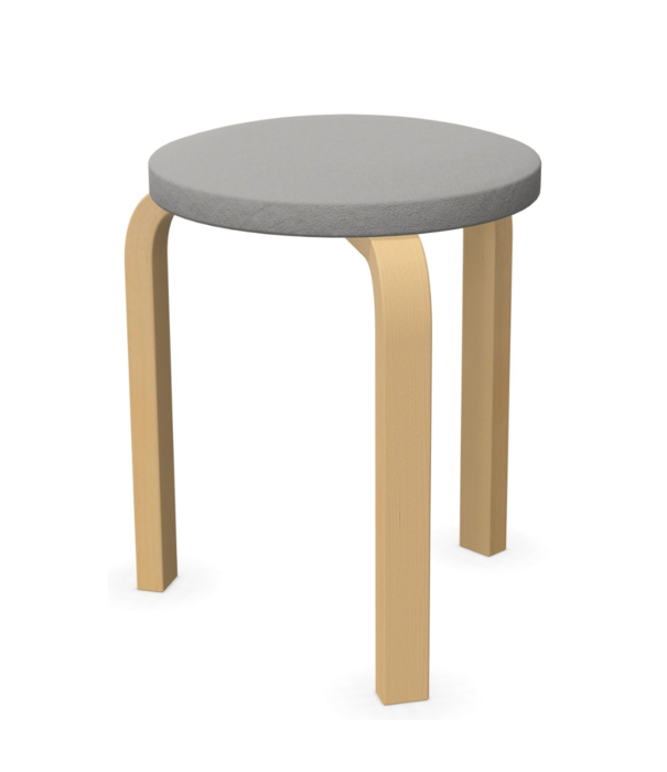 Artek  Artek Aalto Stool 60 Kruk naturel berken, zitting stof Volo
