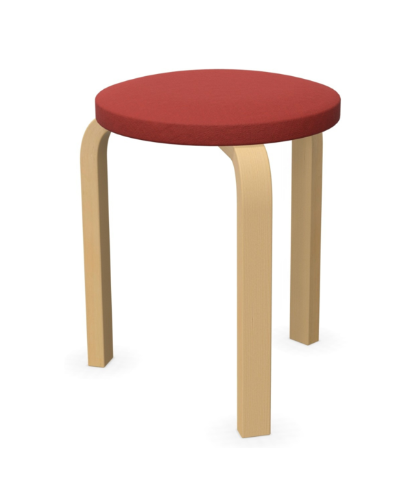 Artek  Artek Aalto Stool 60 Kruk naturel berken, zitting stof Volo
