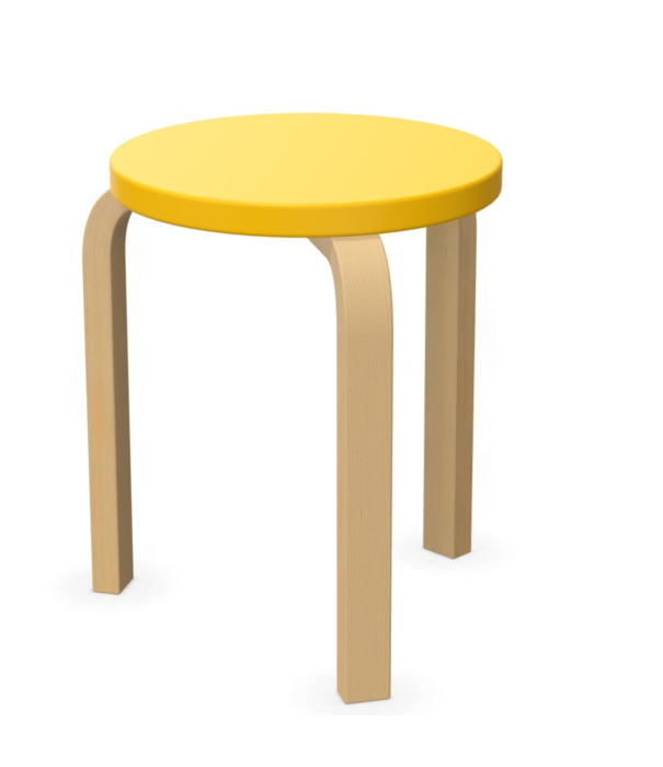 Artek  Artek Aalto Stool 60 Kruk berken, anniversary edition sun yellow