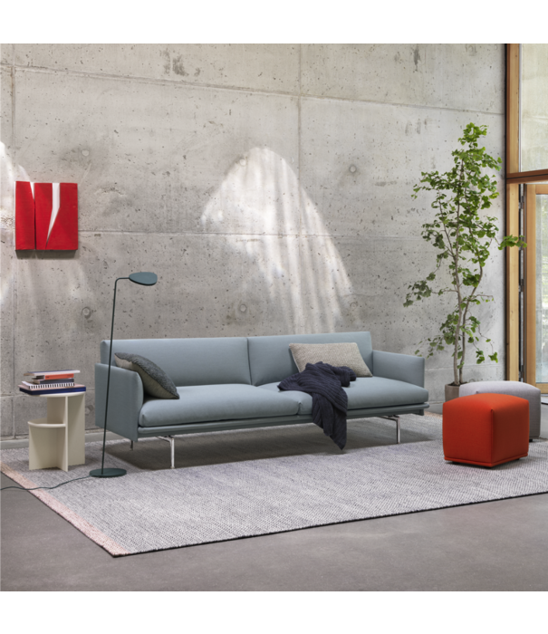 Muuto Outline 3 seater sofa Fiord 961, base black