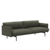 Muuto Outline 3 zits bank Fiord 961,  voet zwart