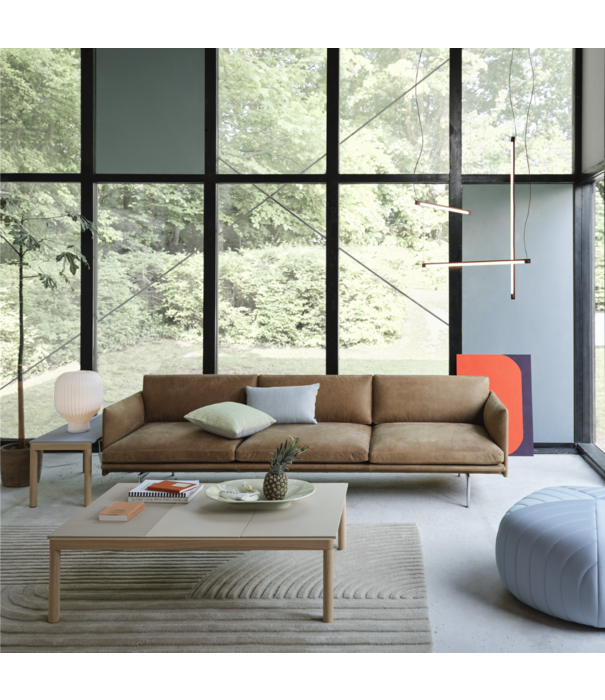 Muuto Outline 3,5-seater Sofa Hallingdal 166, base chrome