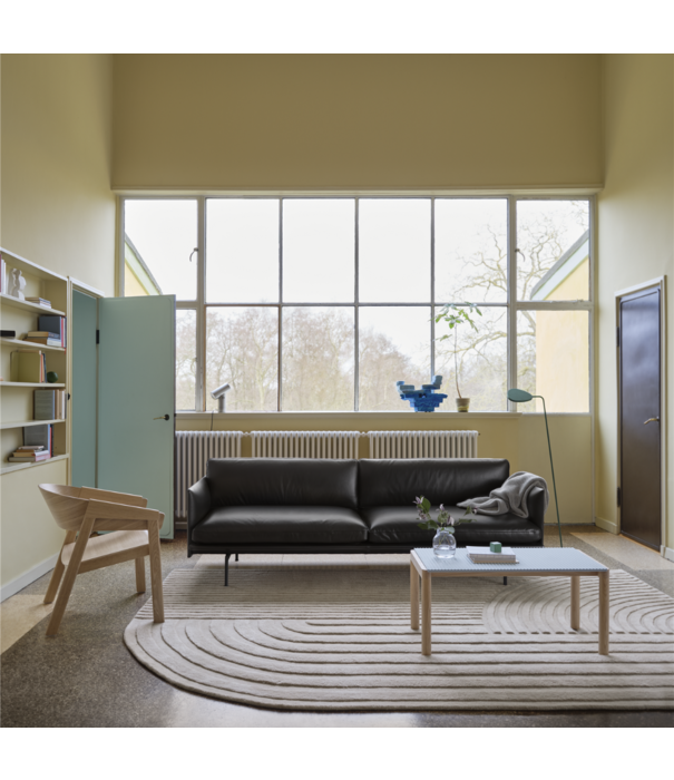 Muuto  Muuto Outline 3,5-seater Sofa Hallingdal 166, base chrome