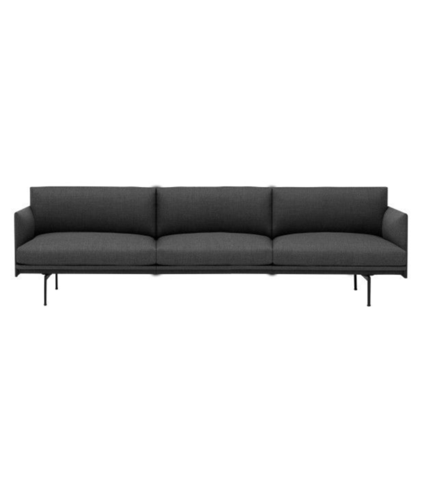 Muuto Outline 3,5-zits Bank Remix 163 , voet zwart
