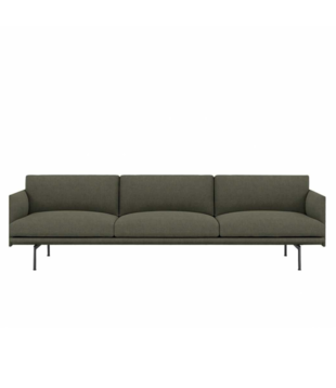 Muuto Outline 3,5-zits Bank Fiord 961, voet zwart